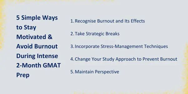 How to Stay Motivated and Avoid Burnout During Intense 2 months GMAT Preparation