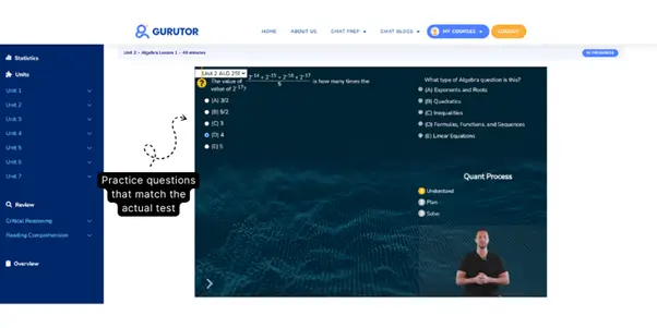 gurutor practice questions that match the actual test